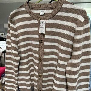 J. Crew Factory Cardigan Striped Lady Jacket Sweater